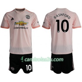 Camisolas de Futebol Manchester United Rashford 10 Criança Equipamento Alternativa 2018/19 Manga Curta
